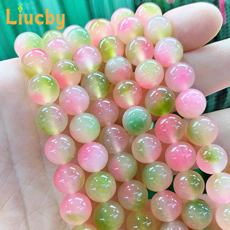 Peach Jade Marrow Chalcedony Natural Stone Beads Jewelry Making DIY Bracelets Accessories 15" Strand 6/8/10/12mm
