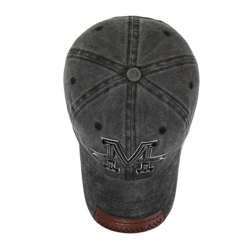 Unisex Classic Design Baseball Cap M Letter Embroidery Dad Hat For Women Men Outdoor Washed Cotton Hats Cap
