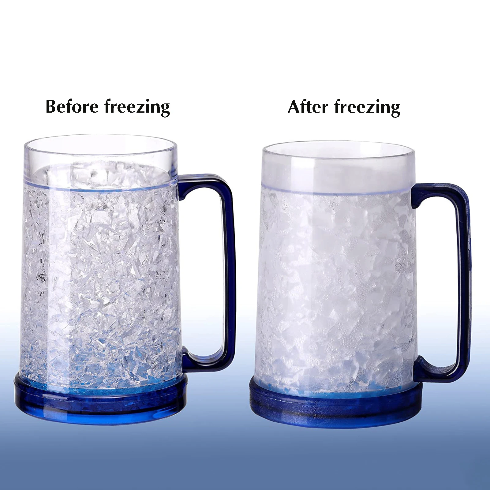 Plastic Freezer Beer Mugs Easy Operation Ice Freezer Cups for