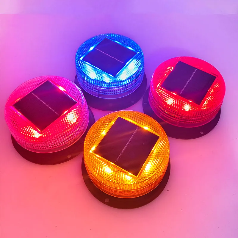 Night LED solar warning light, flashing light, magnetic suction car mounted flashing light, booth, marine flashing signal light