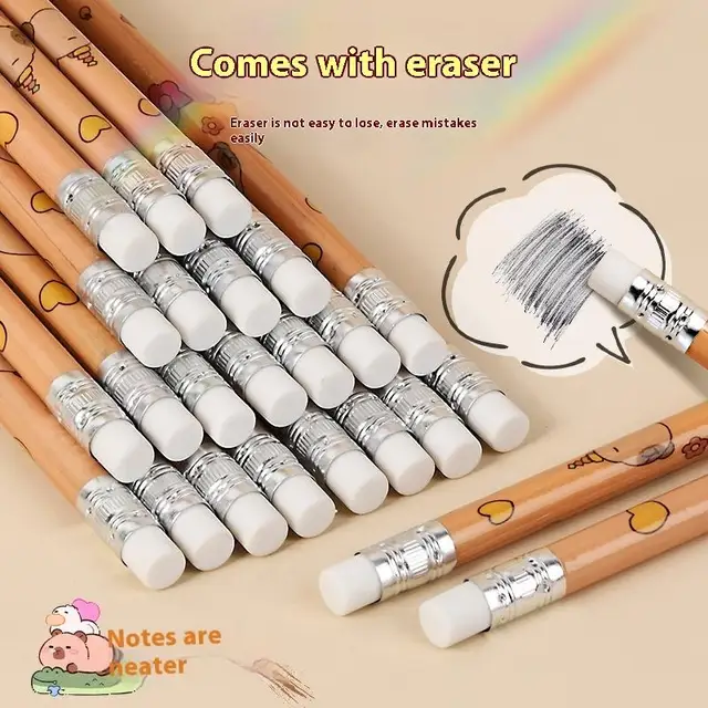 30pcs Capybara Pencils with Erasers 3