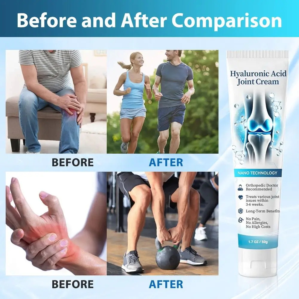 Joint Repair Hyaluronic Acid Joint Cream Bone Care Non-Greasy Formula and Bone Cream Gentle Fast Absorption