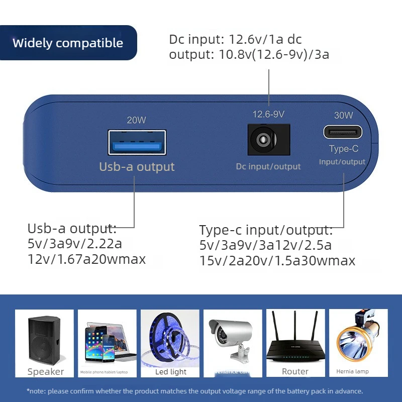 12V PD30W Fast Charging Power Bank, 3C Certified, for Solar Panel, Electronic Ke