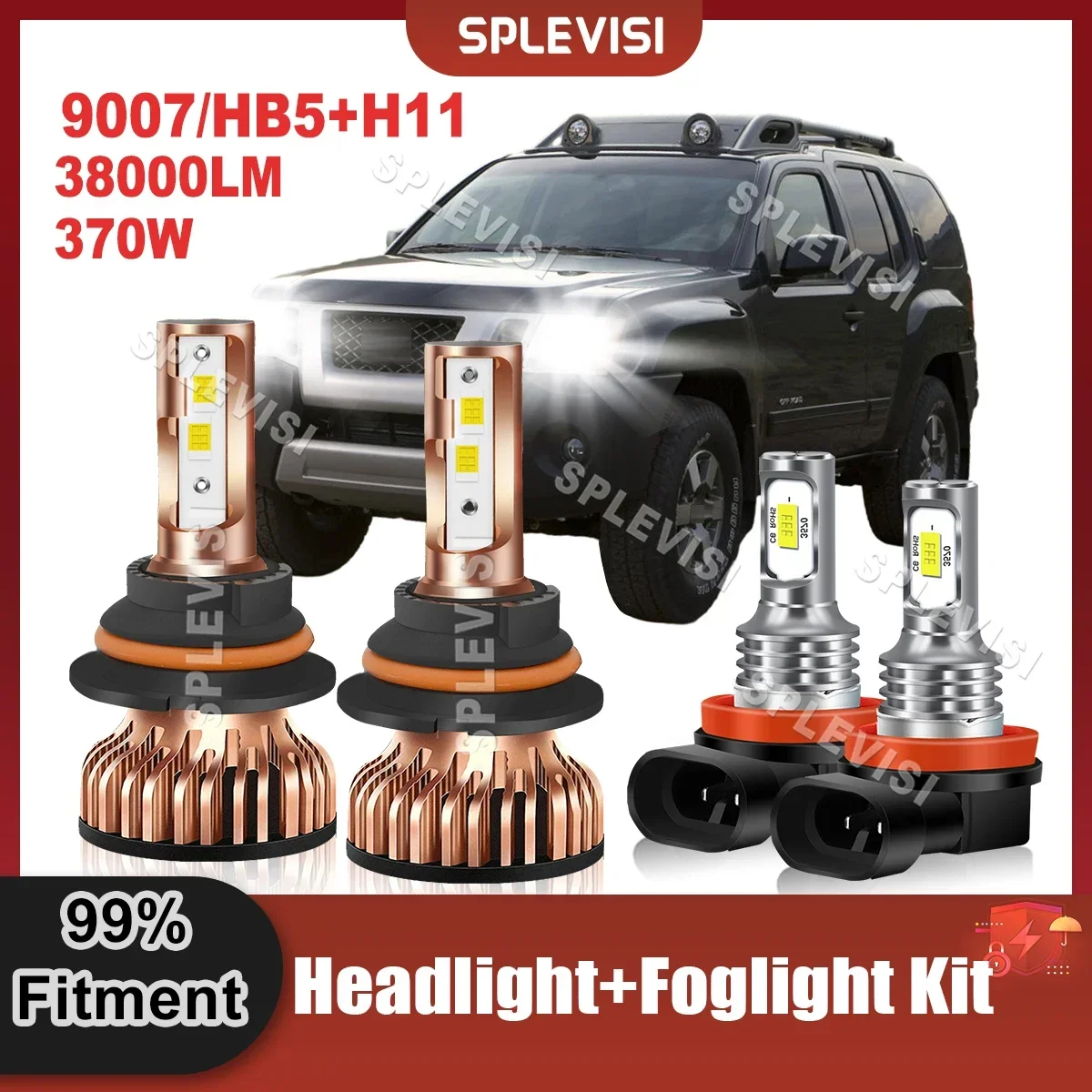 

LED Headlight 9007/HB5+H11 High Low Beam Foglight Combo For Nissan Xterra 2005 2006 2007 2008 2009 2010 2011 2012 2013 2014 2015