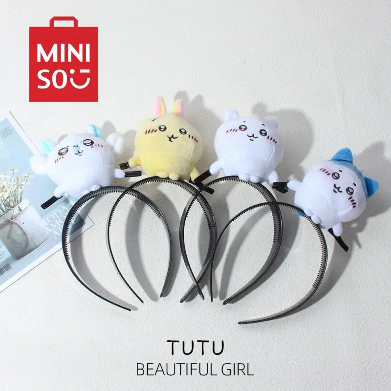 

Милая аниме серия MINISO, новые милые Мультяшные обручи для волос, кукла, самозатягивающийся медведь, Плюшевые аксессуары для волос, игрушки для детей