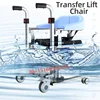 double hyraulic operate motorized drive patient lifting up transfer chair shower commode chair transport wheelchair rollator 1