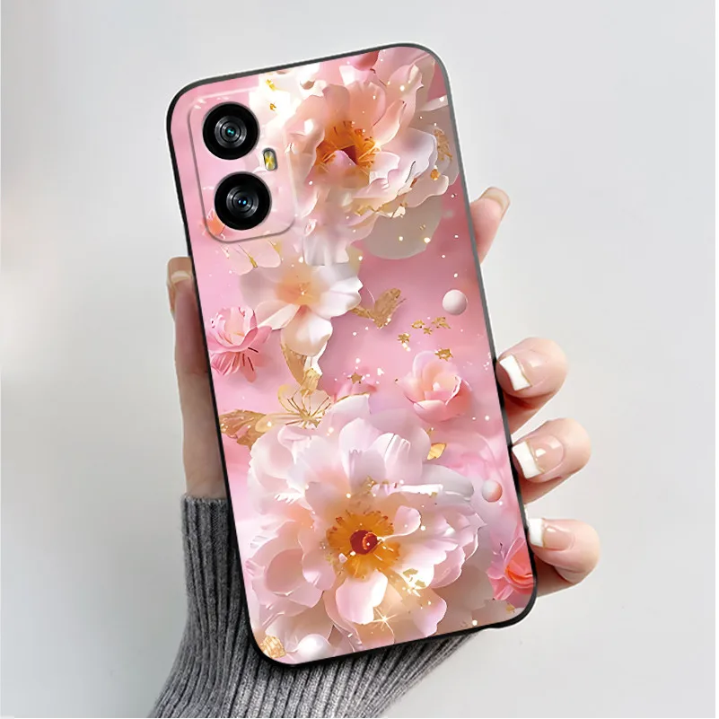 Elegant Butterfly Flower Black Soft Silicone Phone Case - Premium Back Cover