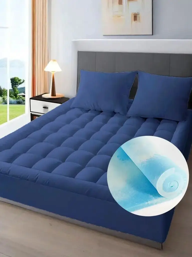 S32ff9020b7ec4bc399449158c828fb6aN Memory Sponge Mattress Pad - Extra Large, Super Comfortable, Breathable and Soft, Ultra Fine Fiber, Noise Free, 8-21 Inch Deep Mallzona