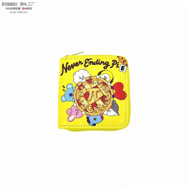10Cm Kawaii BT21 Digital Printing Korean Version of The Pu Wallet Cute Cartoon Short Zipper Bag Coin Purse Card Bag 2