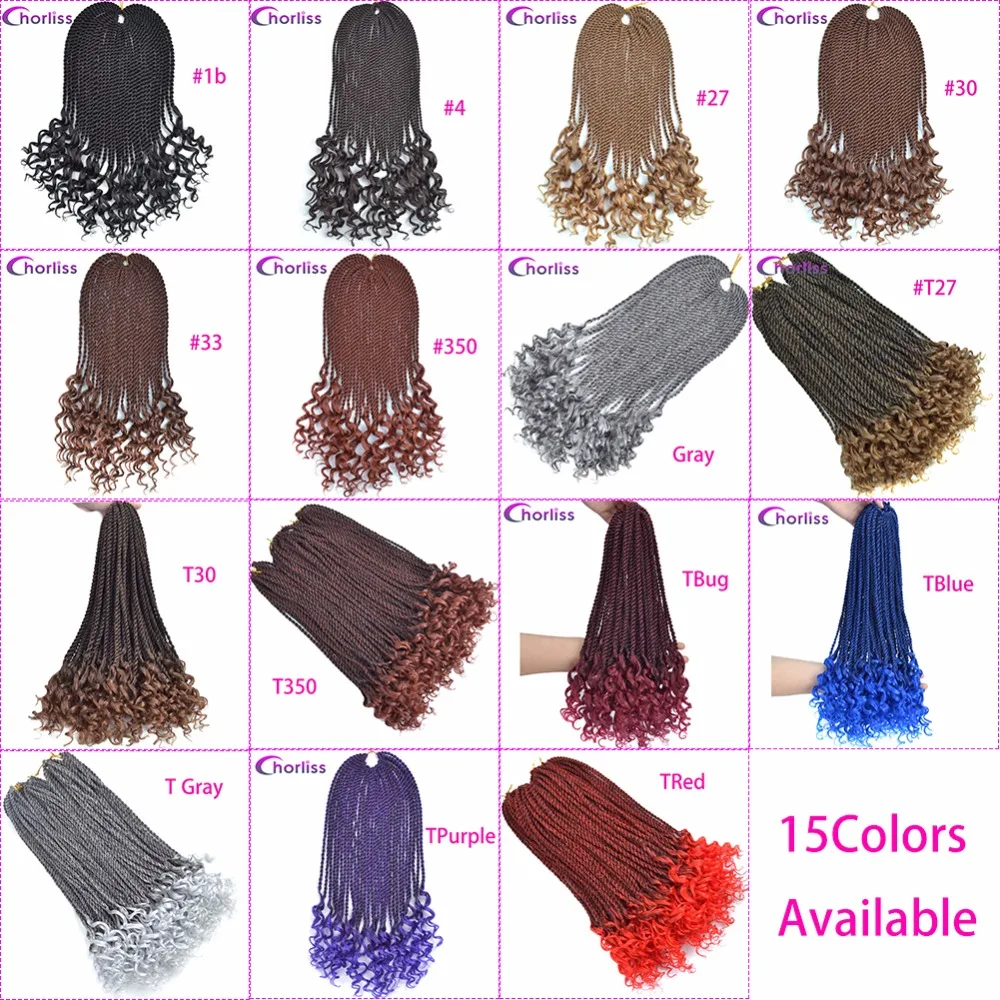 Ombre Synthetic Senegalese Twist Hair Crochet Braids Chorliss African Gray Pre-Looped Braiding Hair Extensions Crochet Braids