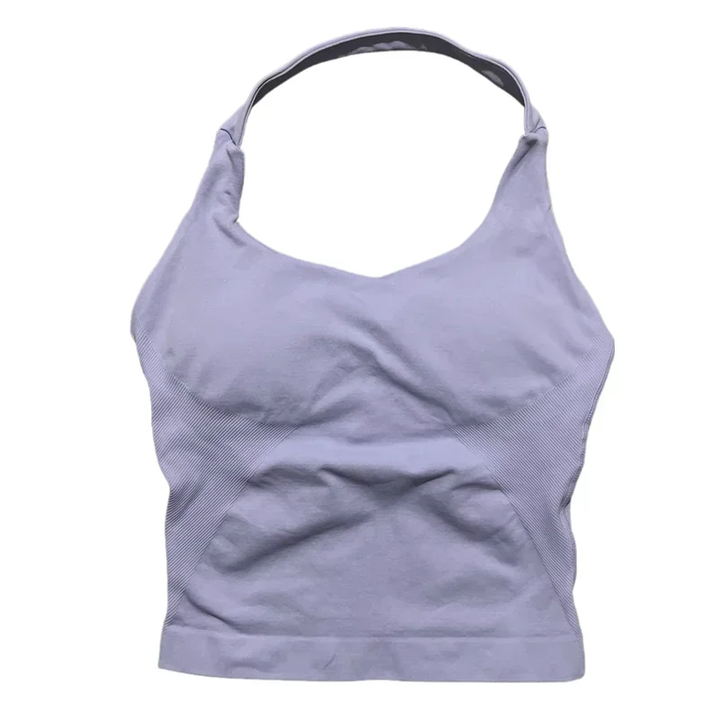 Seamless Push-Up Sports Halter Top with Removable Padding