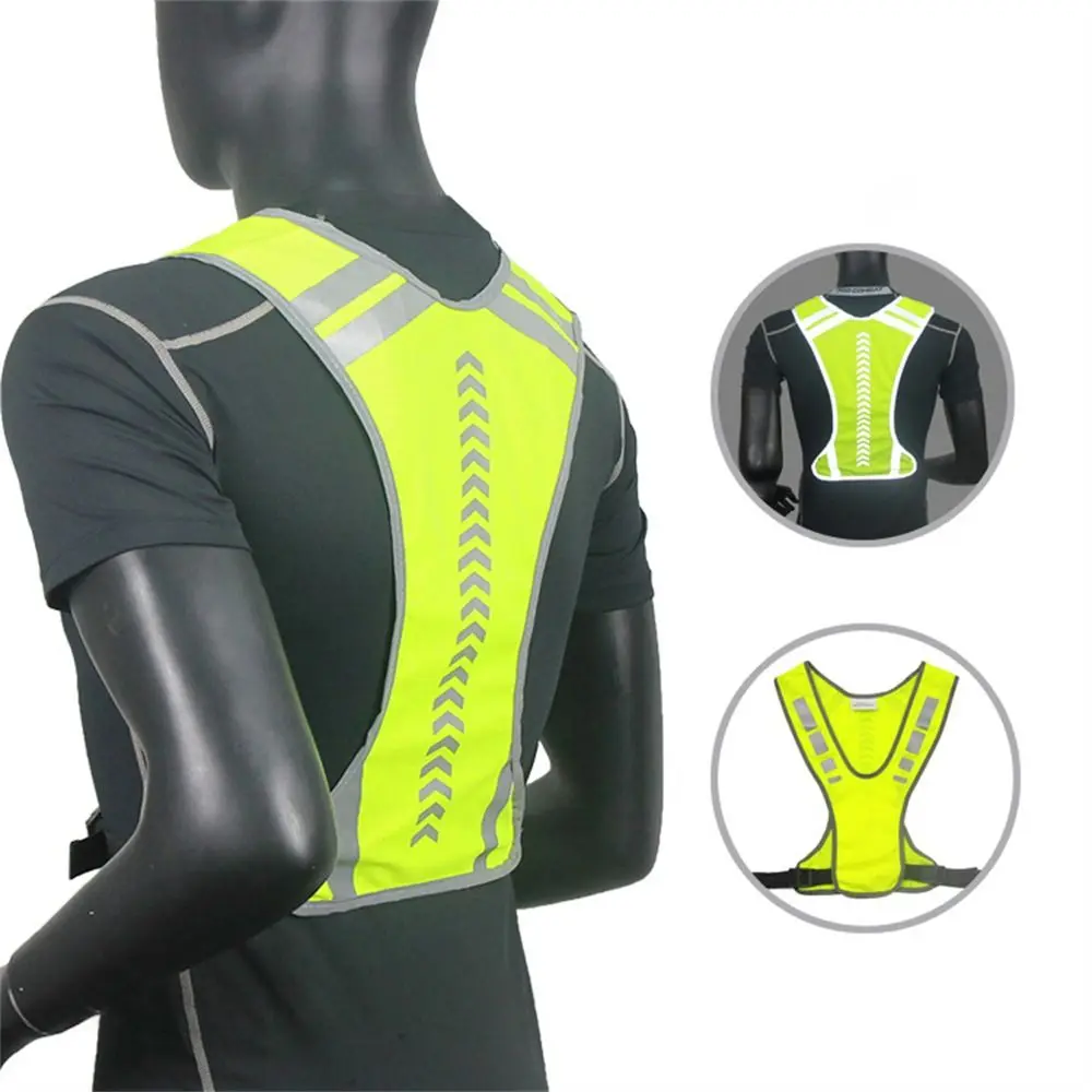 High Visibility Safety Vest Night Security Yellow Motorcycle Safety Jacket Traffic Car Reflective Clothing for Outdoor