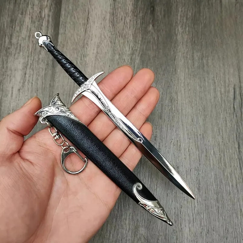 22cm Glamdring Aragorn Narthil Sword Elves Anduril Middle-earth Weapon Metal Katana Samurai Sword Keychain Ornament collections 4