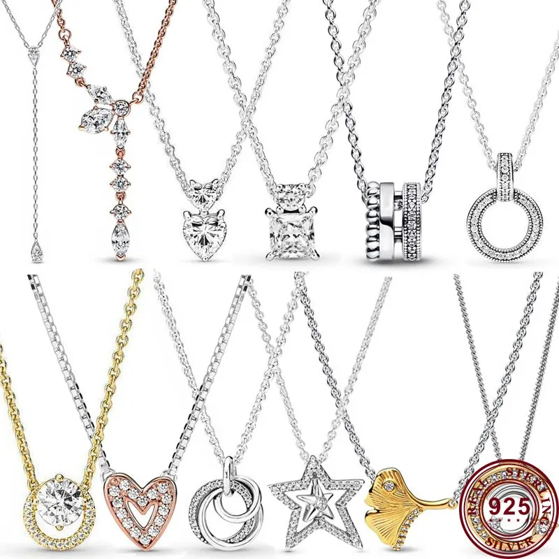 

Лидер продаж, изысканное ожерелье из стерлингового серебра 925 пробы с любовным сердцем на День Матери Ginkgo, Оригинальное женское ожерелье с метеоритным логотипом, очаровательные ювелирные изделия «сделай сам»