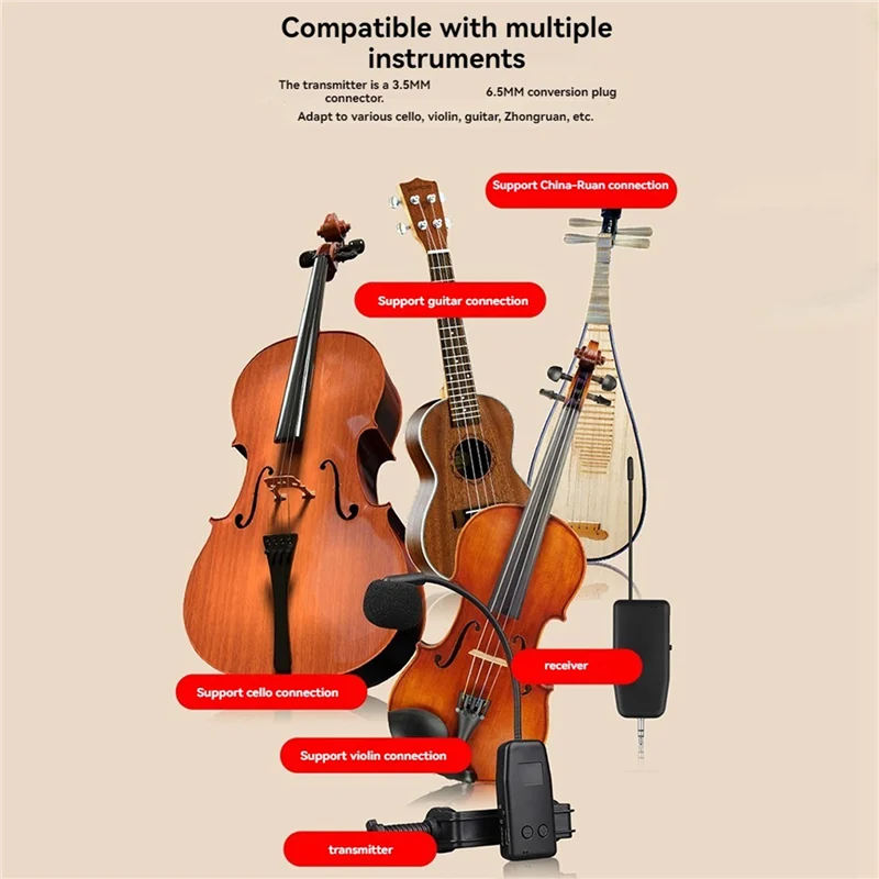 CGDS-Violin Wireless Microphone Musical Instrument Microphone Stage Performance Audio Receiver And Transmitter