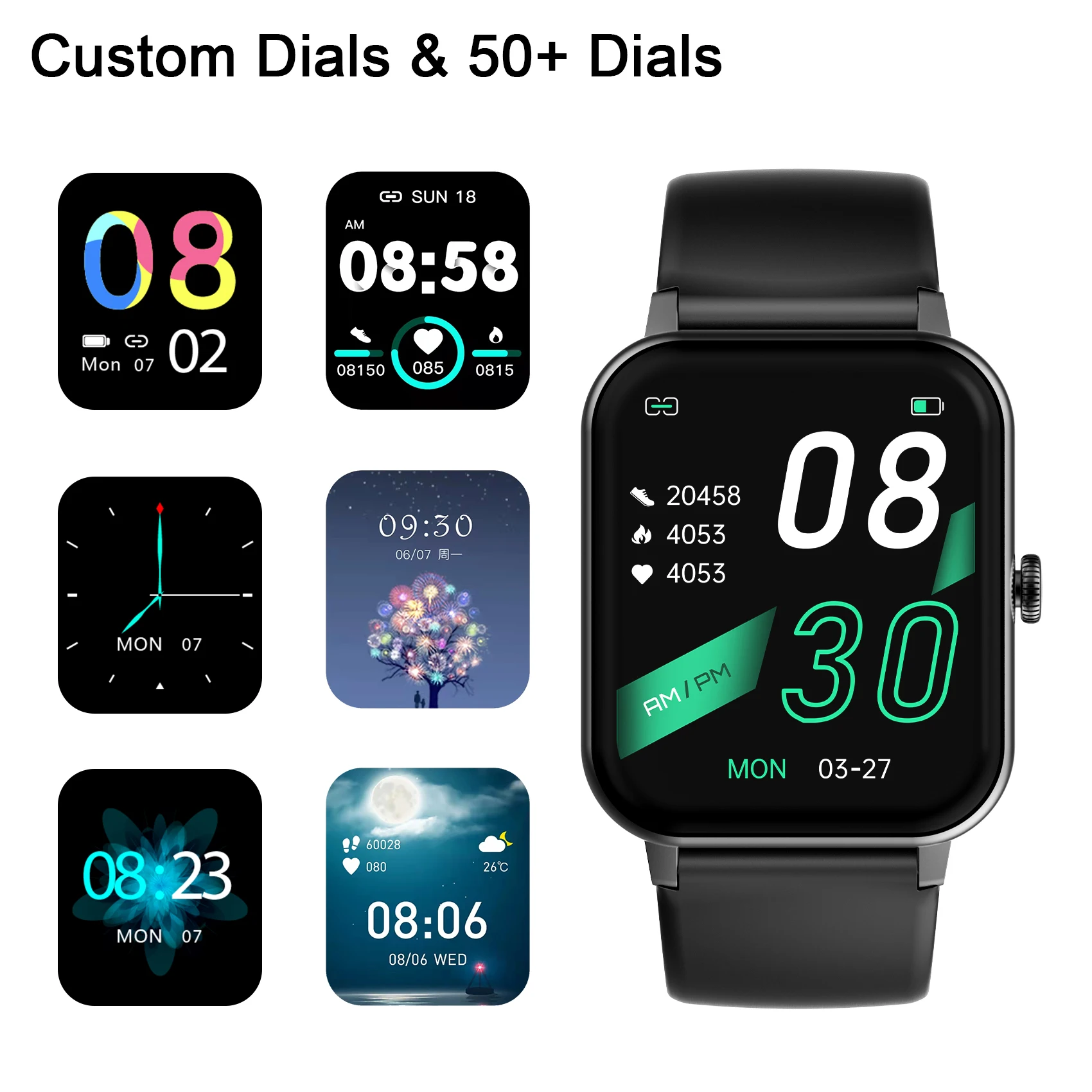 IOWODO Ʈ ġ ۷ι    Smartwatch 1.69 &IP68  ƮϽ    ڵ  