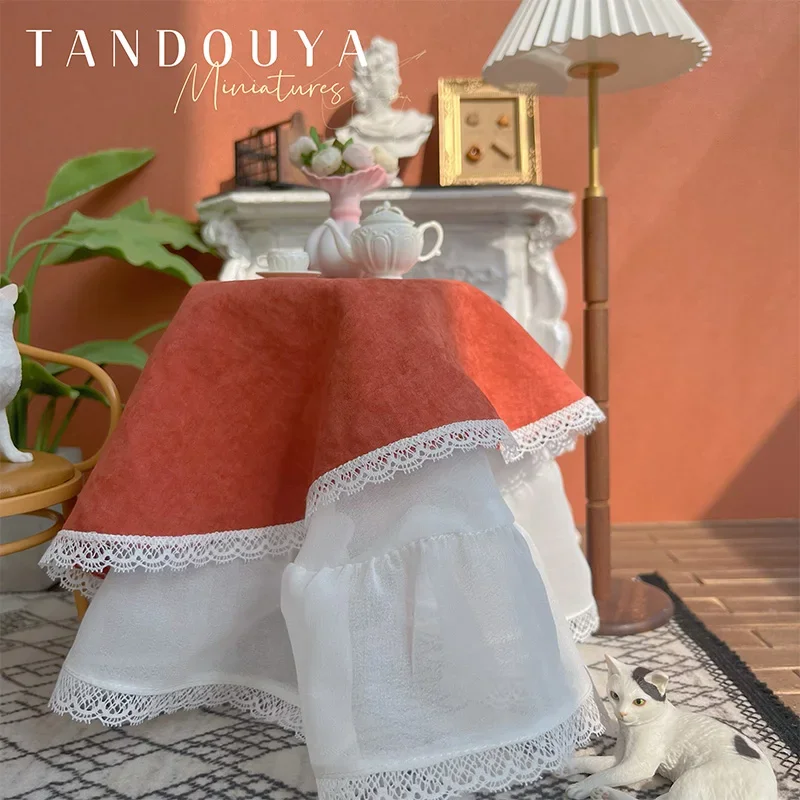 1/6 Doll House Model Furniture Accessories Christmas Double-layer Lace Tablecloth Bjd Ob11 Gsc Blyth Soldier Lol Round Table Toy the round house