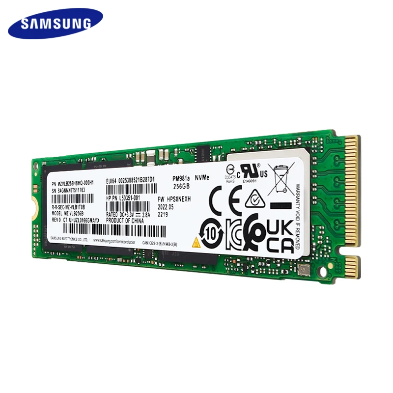 Samsung-disco Rígido Interno Pcie Pm981a M.2 2280 Pcie3.0 x4 Nvme Ssd 256gb 512gb 1t até 3500 mb s para pc - Imagem 3