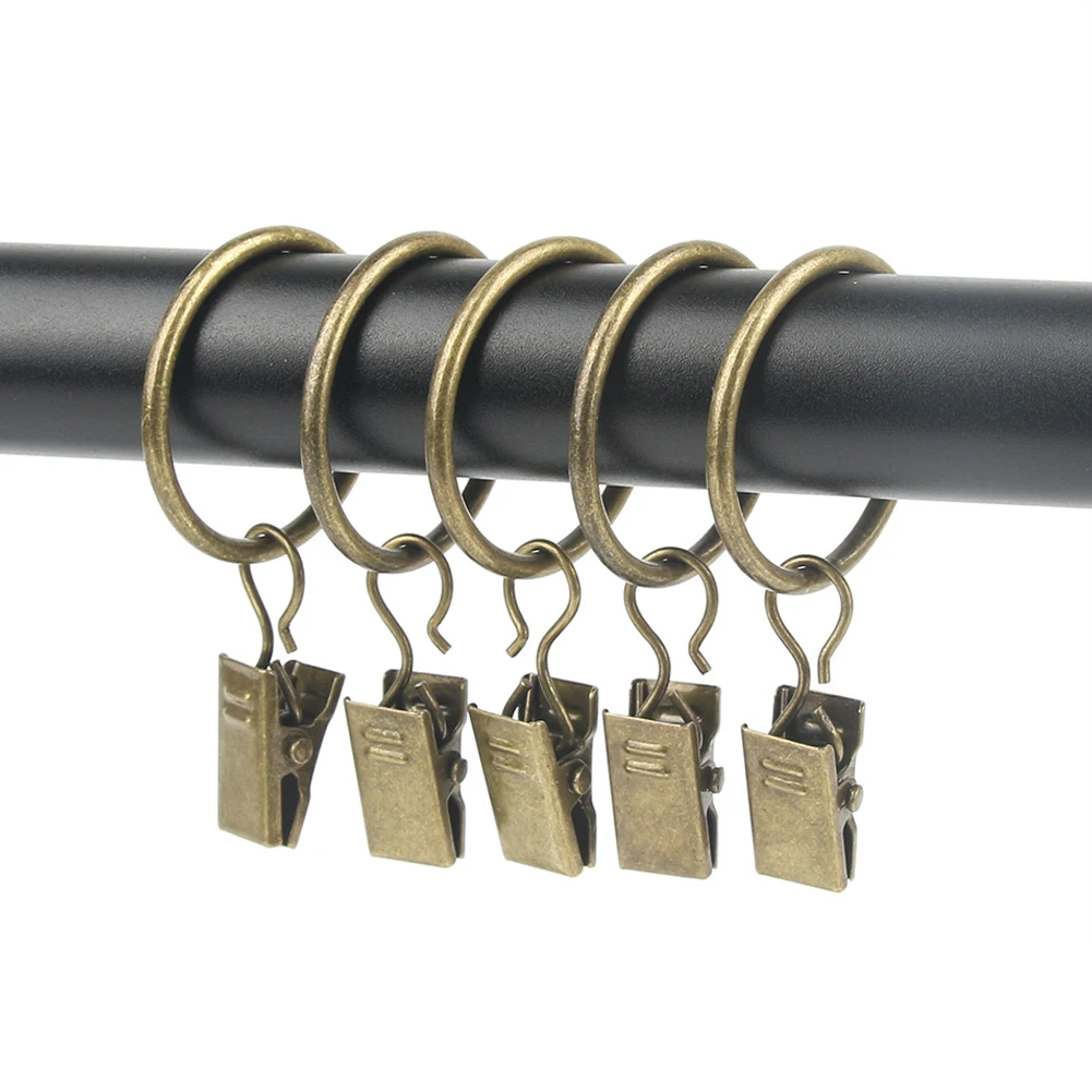 10 Pcs Curtain Clip Rings Shower Curtain Rings Clamps Drapery Clips Bath Curtain Rod Clips Window Home Decor Curtain Accessories
