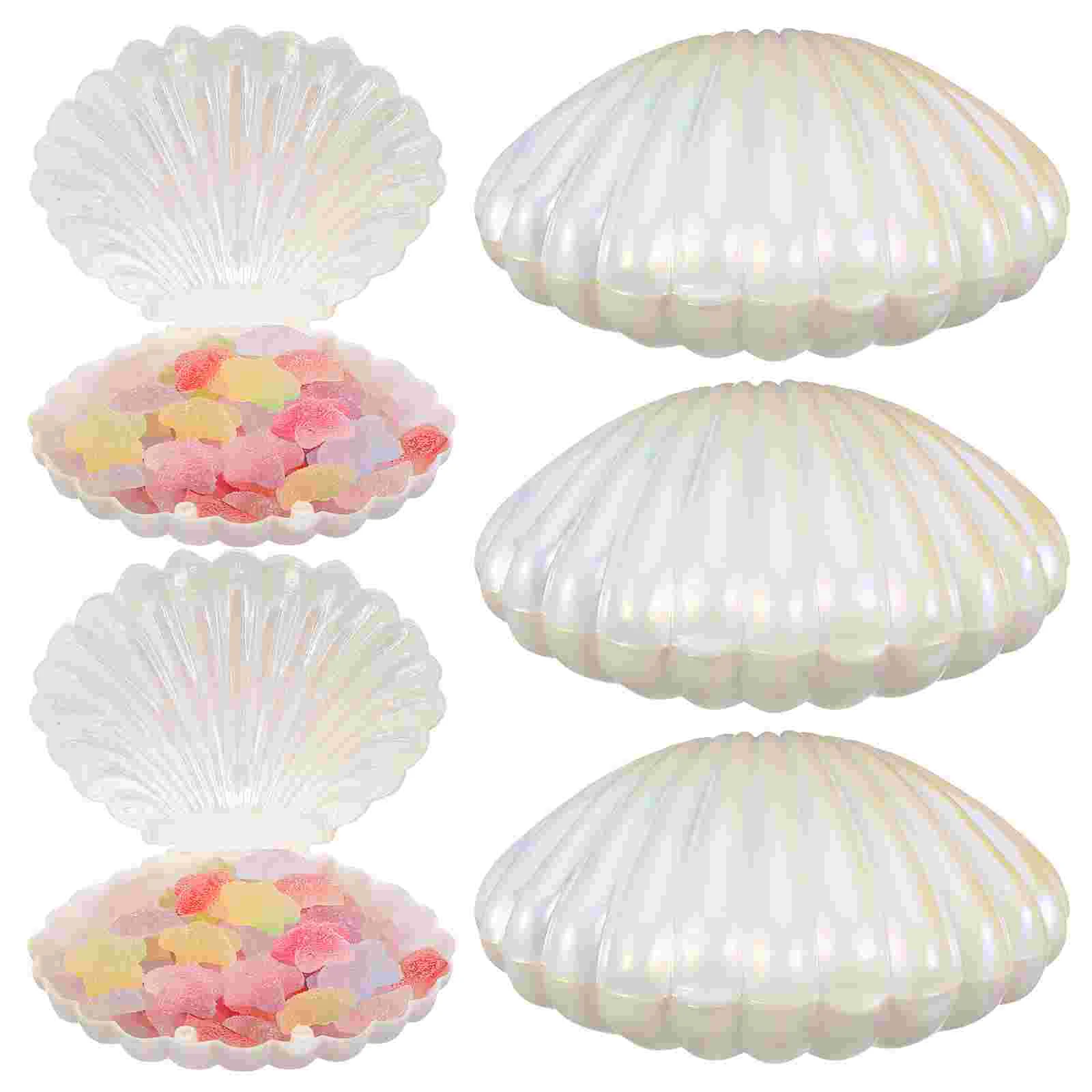 

White Shell Wedding Engagement Ring Box For Earrings Necklace Bracelet Jewelry Box Display Mini Christmas Gift Bags