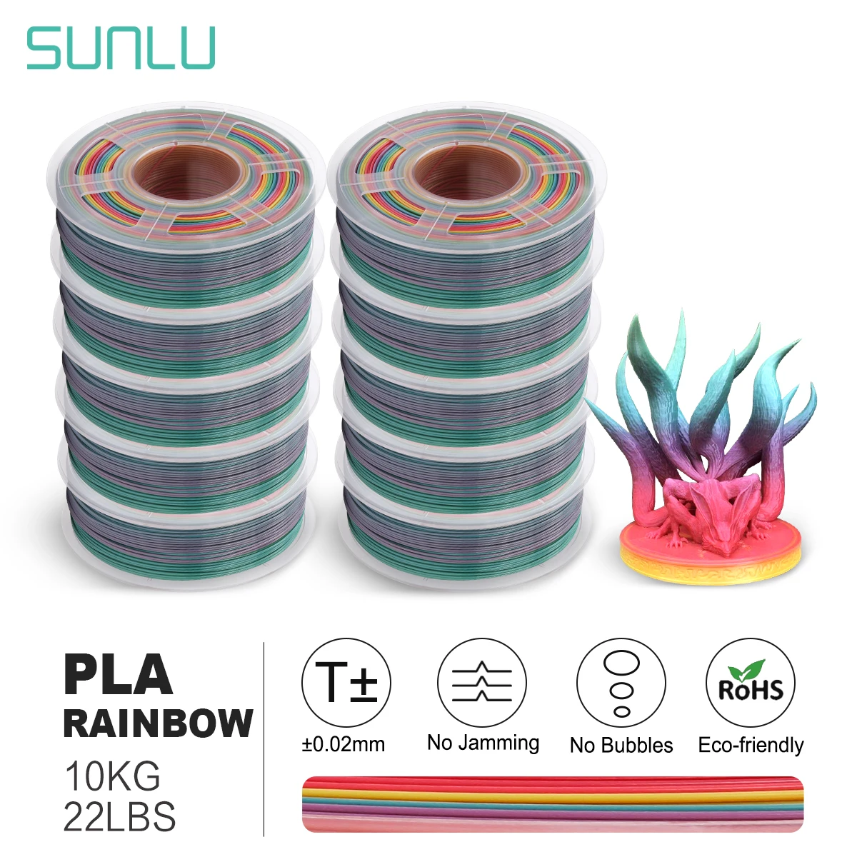 Stallu-Filament arc-en-ciel en soie PLA 3D, 1.75mm, 1kg, document