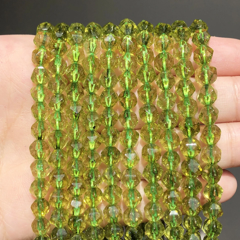 Perles Péridot Rondelles Facettées 3x2mm – Lot De 10 – Fait Main