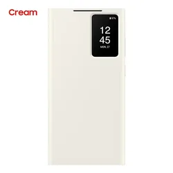 Premier Smart View Wallet Flip Case for Enhanced Protection and Style (Cream)