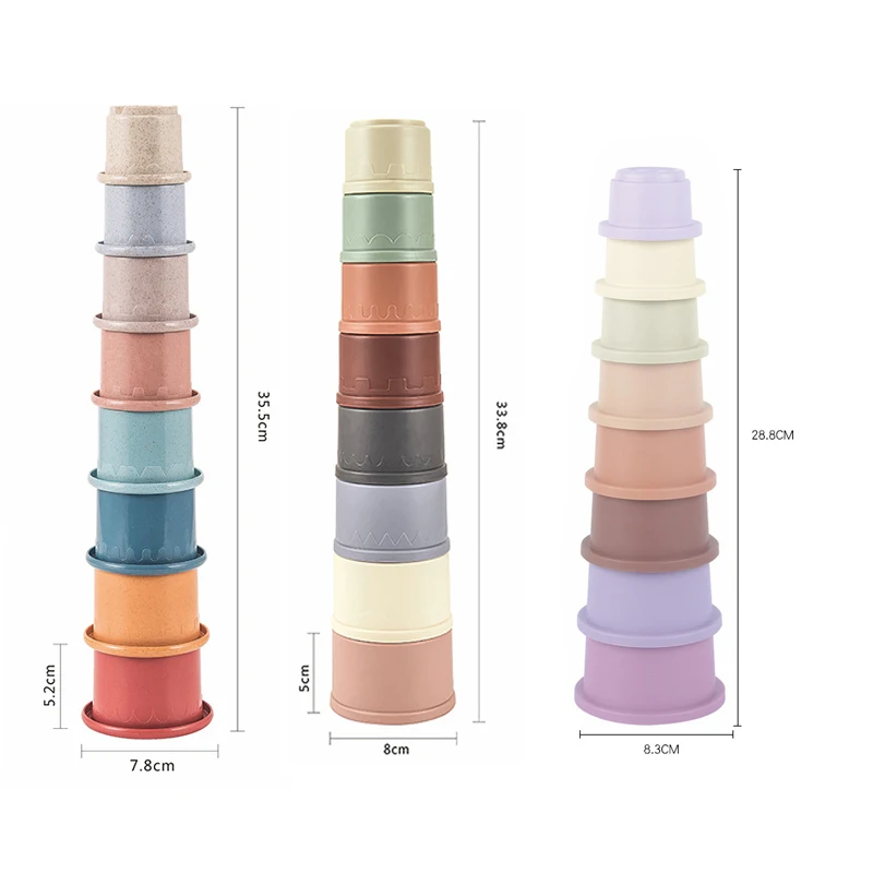 Stacking Cups Toy Pet Toys for Small Animals 8Pcs Multi-Colored Reusable Bunny Toys Different Sizes Safe Plastic Nesting Toys