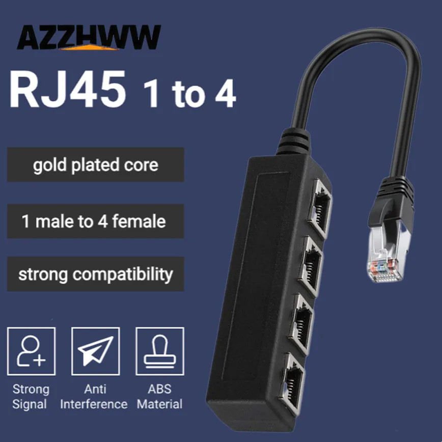 Adattatore splitter RJ45, adattatore splitter Ethernet da 1 a 2 porte