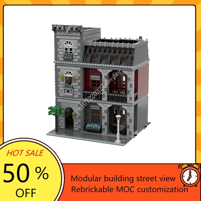

3000+PCS Customized MOC Modular Red Arch Building Street View Model Building Blocks Technology Bricks DIY Assembly Toys Gifts