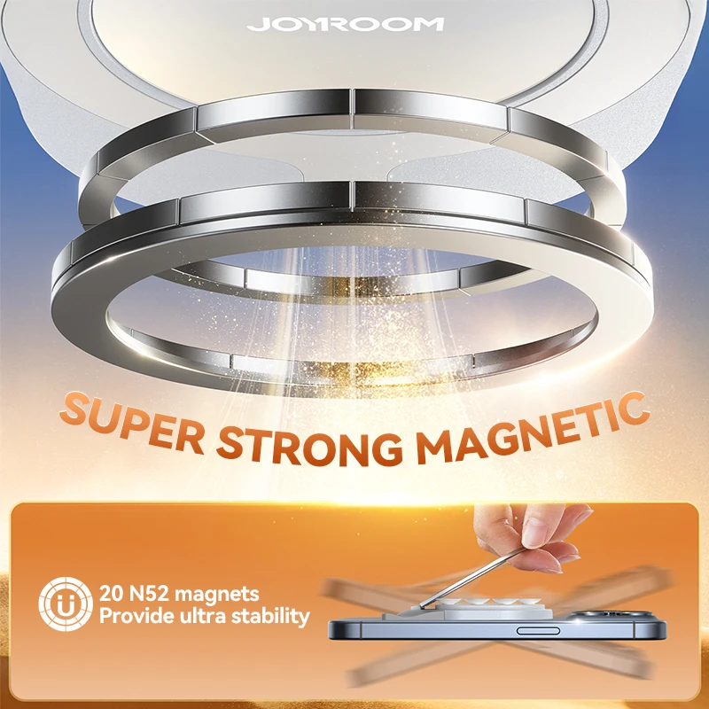 JOYROOM Suction Cup Phone Holder Mount Strong Magnetic Phone Holder Mount with Pull Ring Phone Grip for iPhone/Samsung/Android - Image 5