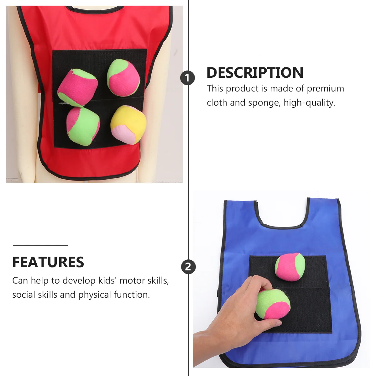 12pcs Children Sticky Ball Vest Sticky Jersey Vest Game Props Sticky Ball Vest for Kids sticky vest for ball 2