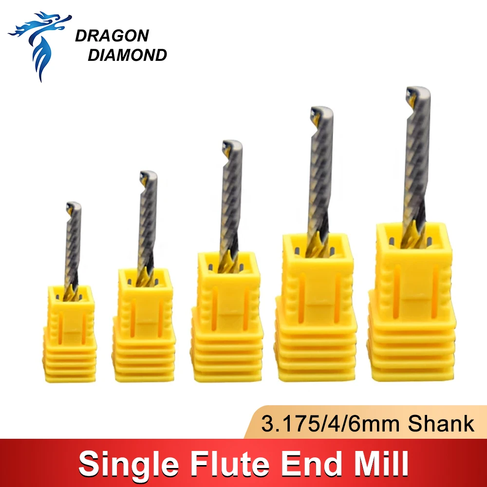 

10Pcs/lot Up Cut Milling Cutter Single Flute Spiral Bits 3.175/4/6/8 SHK Tungsten Carbide CNC Tool Router Engraving Bits