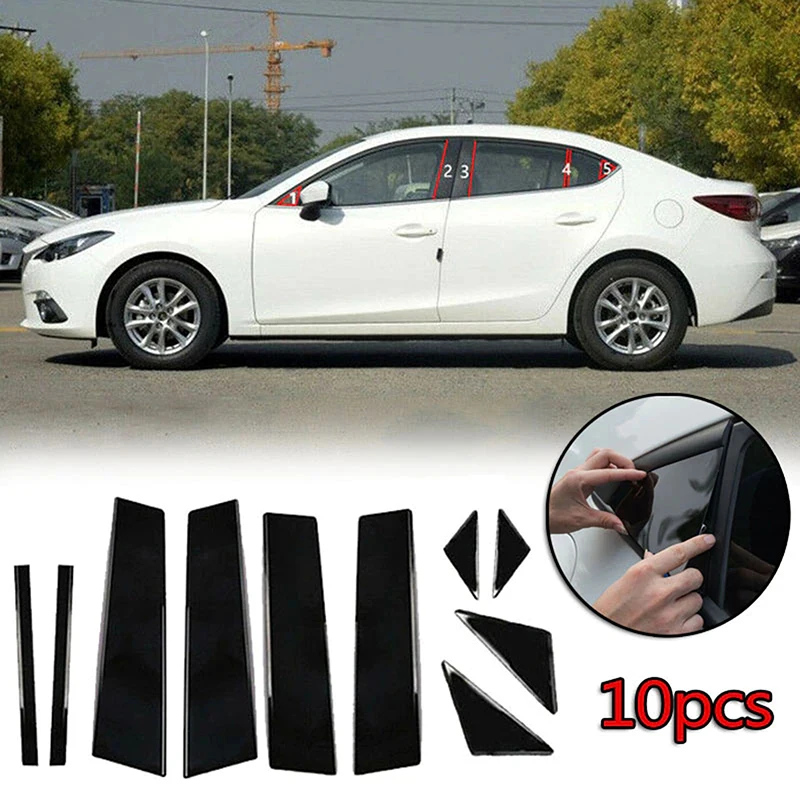Car Stickers Car Window Stickers Car Window Trim Stickers Window Door Cover Trim Car Window Pillar Posts Door Trim Cover Stickers Decal for Mazda 3 Axela 2014 2015 Exterior Accessories