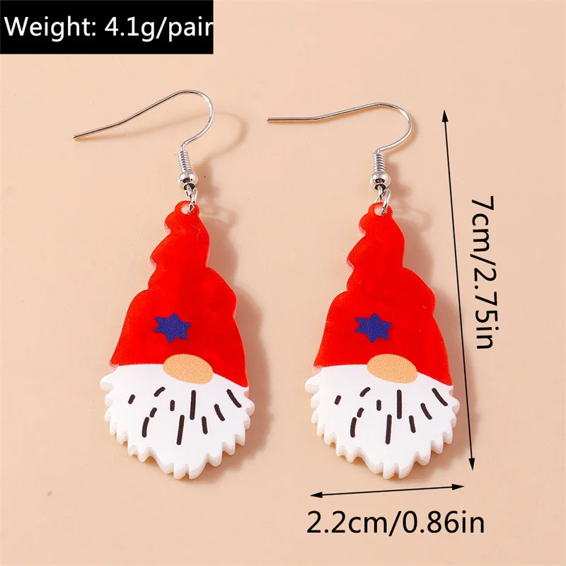 Leslie Acryl Niedliche Weihnachtsohrringe Weihnachtsmann Rentier Zuckerstange Schneemann Weihnachtsbaum Charm-Ohrringe Frohes Neues Jahr Schmuckgeschenke – Detail 18