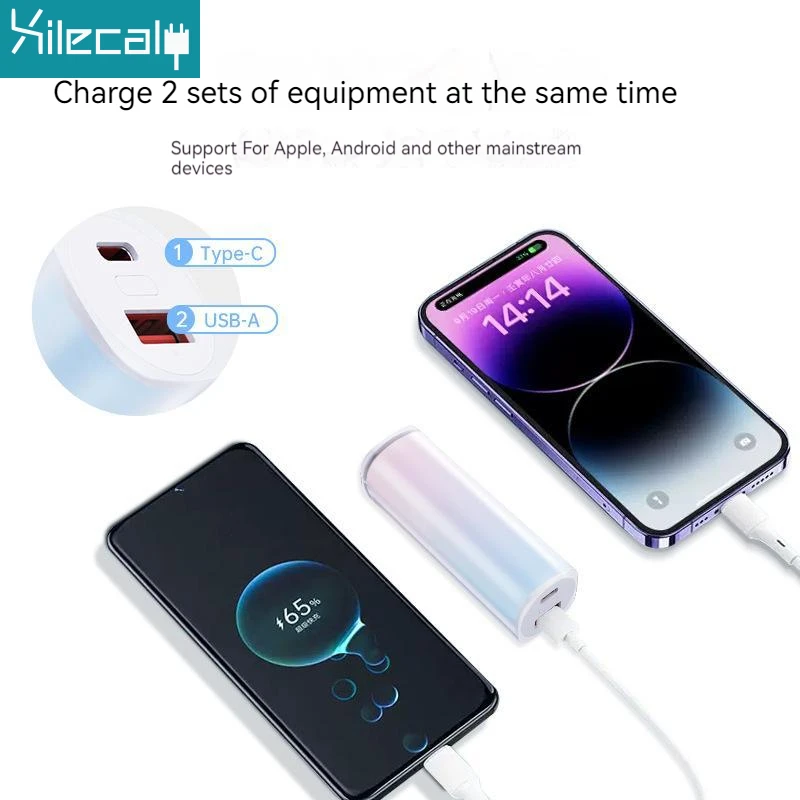 22.5W Universal Mini Small Power Bank Externall Battery Fast Charger For IPhone Samsung Huawei Portable Type C USB Charging 4