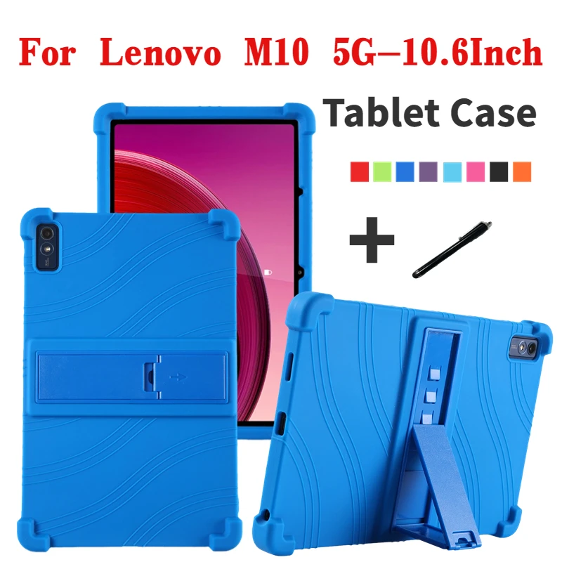 

For Lenovo Tab M10 5G Case 10.6" Ajustable Stand Tablet Funda TB360ZU/FU Shockproof Corners Kickstand Soft Silicone Cover