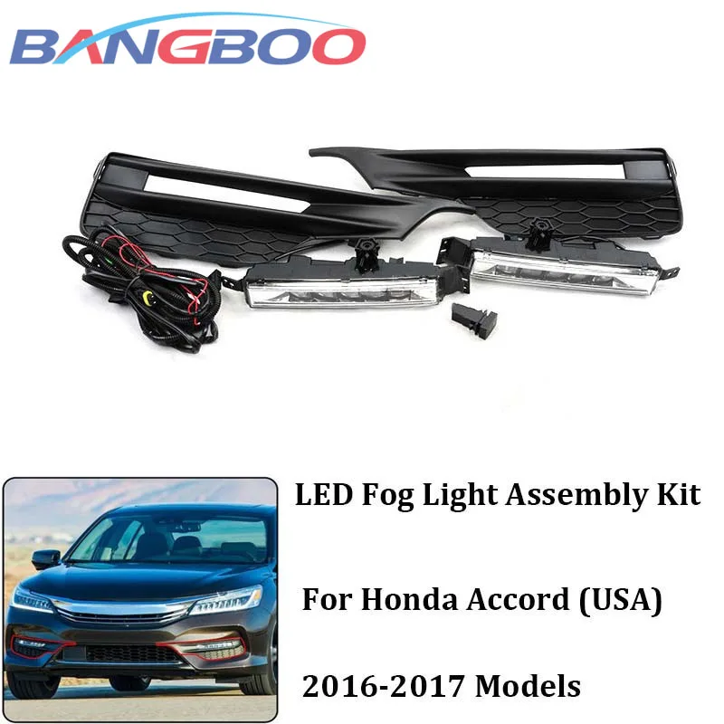 

Car Front Bumper LED Fog Lights Driving Lamps Set For HONDA ACCORD USA TYPE 2016 2017 Fog Lamp Harness Set