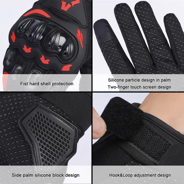 Gants de moto d'été pour hommes et femmes, doigt complet, écran tactile, gants de course de motocross, vélo Hurbike, cyclisme, isotM-XXL, 2024 6