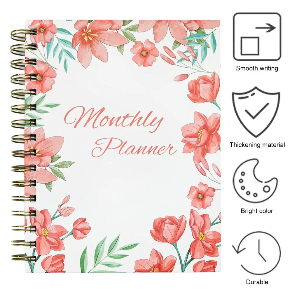 

Органайзер из плотной бумаги 2024 A5 ежемесячный Органайзер чернильный журнал в твердой обложке с толстой бумагой для студентов офисные принадлежности ежемесячно