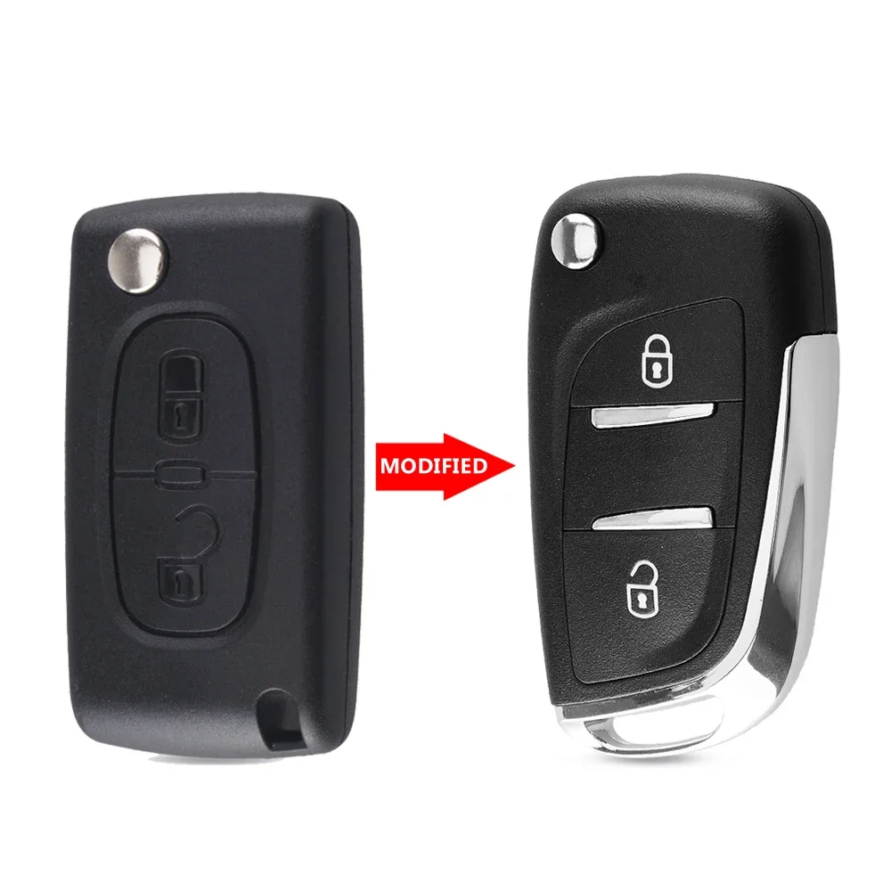 Cle Triangle Clé Télécommande Vierge CE0536 Circuit ID46 Pour Peugeot 207, 308, 308 SW - 3 Boutons FSK 433MHz - Pour Reprogrammation Clé Télécommande Voiture