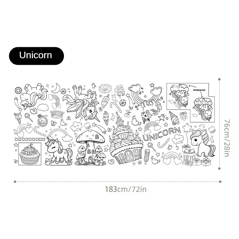 Children's Cartoon Birthday Handmade Drawing Disposable Graffiti Paper Tablecloth DIY Party Halloween Paper Tablecloth Poster 6