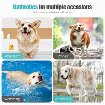 Pet Bathrobe Coat Fast Water Absorbent Towel for Large Medium Small Dogs Soft Adjustable Drying Moisture Cat Pet Bath Robe 5