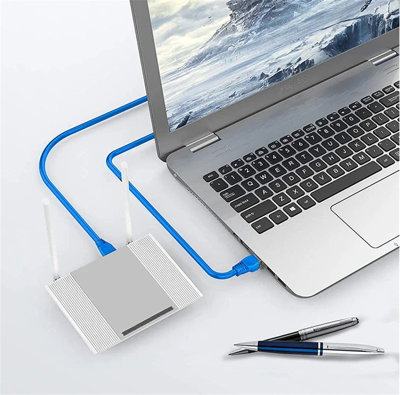 High-Speed Flat Ethernet Cable with RJ45 Connectors - UTP Cat 6 Network Cable