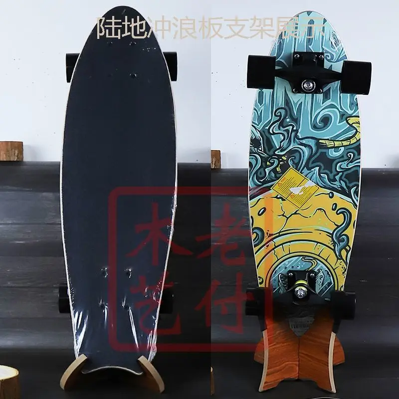 Wooden one second installation skateboard storage rack long board land surfboard load-bearing hanging rack display hook skateboard display rack