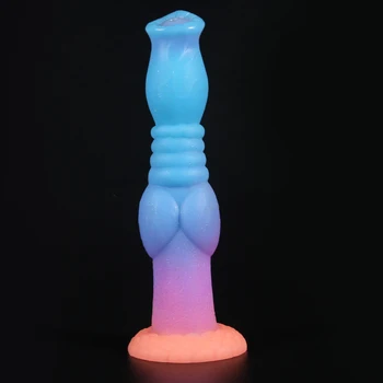 Realistic Luminous Monster Dildo For Women Huge Dick Penis With Suction Cup Female Masturbator Anal Sex Toys For Adults 18 + 5