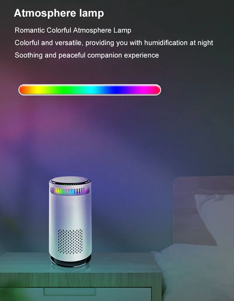 Compact Air Purifier with HEPA Filter and Ionizer