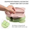 Baby Safe Sucker Silicone Dining Plate Solid Cute Cartoon Children Dishes Suction Toddle Training Tableware Kids Feeding Bowls 3