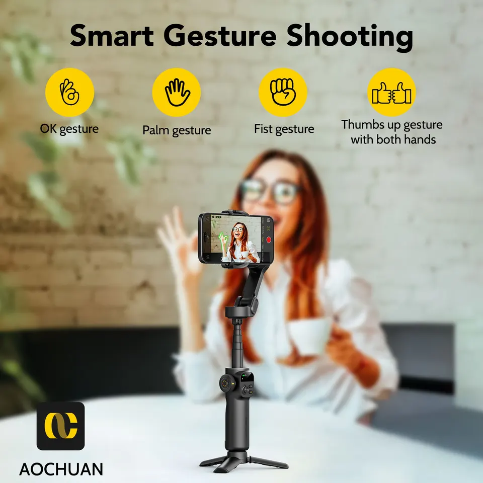 AOCHUAN Smart X2 スマートフォン ジンバル スタビライザー 内蔵延長