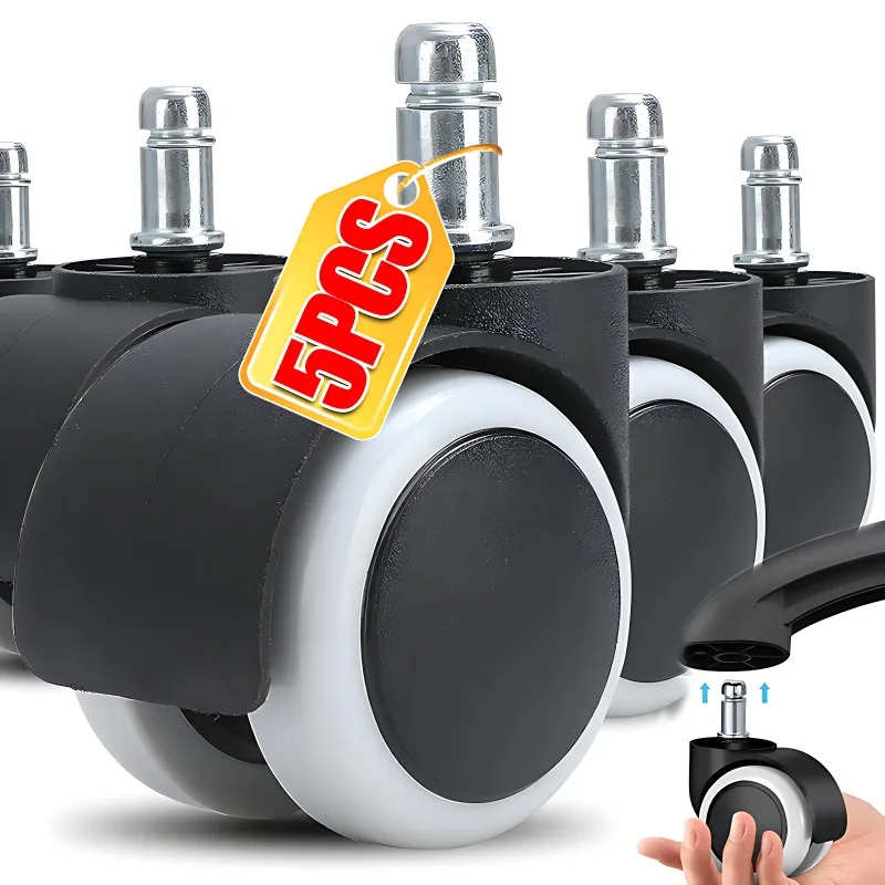 2 Inch Replacement Soft Mute Desk Caster Wheels for Work Gaming Chair Heavy Duty and Safe Rolling Office Chair Wheels Hardware 2 Inch Replacement Soft Mute Desk Caster Wheels for Work Gaming Chair Heavy Duty and Safe Rolling Office Chair Wheels Hardware